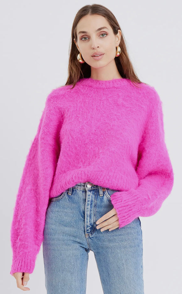 Pink Fuzzy Crewneck Sweater