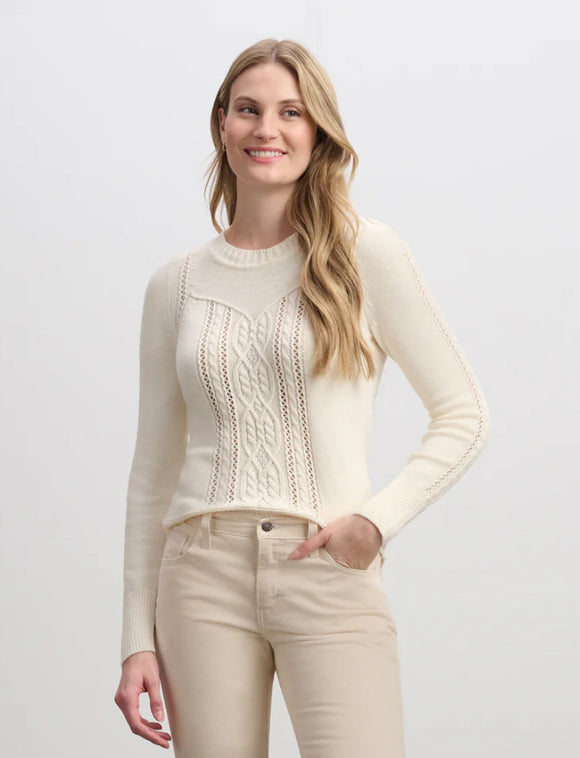 Ivory Open Stitch Cableknit Sweater