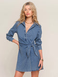 Chambray Side Tie Dress