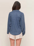Chambray Bubble Sleeve Shirt