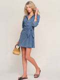 Chambray Side Tie Dress
