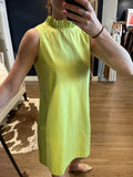 Lime Ruffle Neck Dress