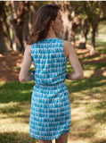 Teal Triangle Cinch Waist Dress