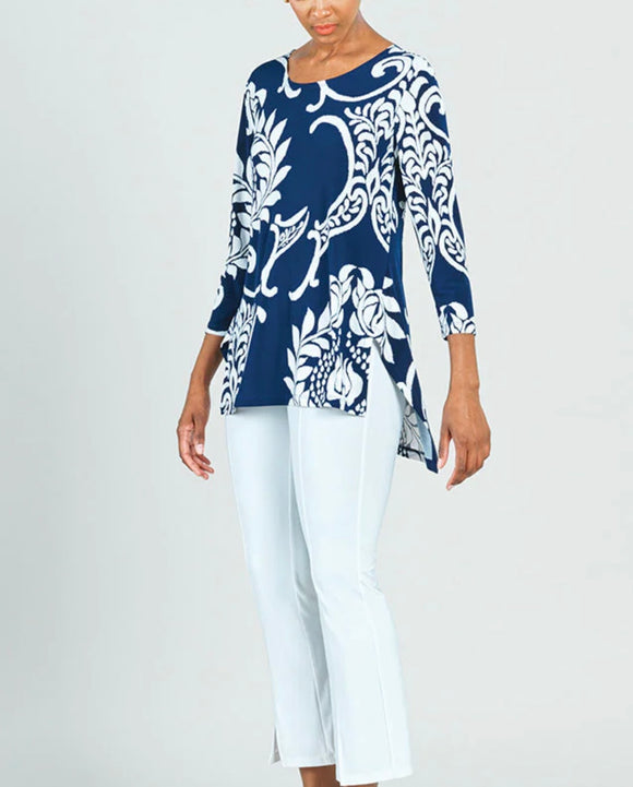 Navy/White Paisley Tunic