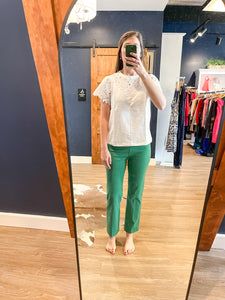 Green Baby Boot Pull on Denim