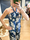 Navy Print Halter