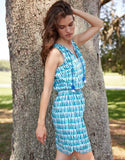 Teal Triangle Cinch Waist Dress