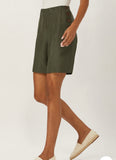 Dark Olive Short w/ Side Buttons