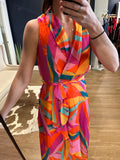 Orange Hi Lo Dress w/ Tie Waist