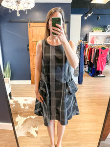 Black Plaid Sculpt Dress