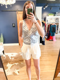 White w/ Black Paisley Tank