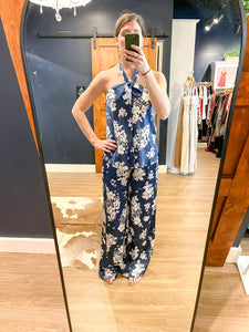 Navy Print Pants