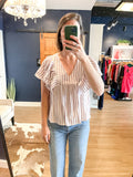 Lilac Flutter Short Sleeve Top