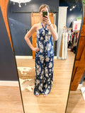 Navy Print Halter