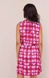 Raspberry Print Smock Neck Mini Dress