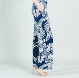 Navy/White Paisley Pant