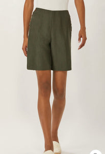 Dark Olive Short w/ Side Buttons