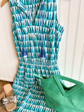 Teal Triangle Cinch Waist Dress