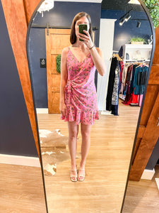 Pink Wrap Mini Dress