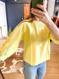 Yellow Mixed Texture Sweatshirt