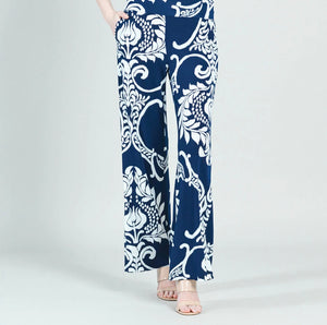 Navy/White Paisley Pant