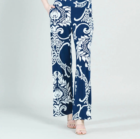 Navy/White Paisley Pant