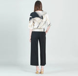 Watercolor Taupe Side Tie Blouse
