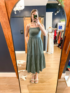 Green Gauze Maxi Dress
