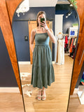 Green Gauze Maxi Dress