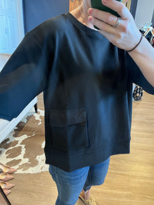 Black Low Hem w/ Pocket