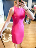 Pink Halter Neck Structured Dress