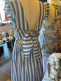 Lt Blue Striped Tie Back Dress