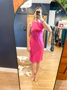 Pink Halter Neck Structured Dress