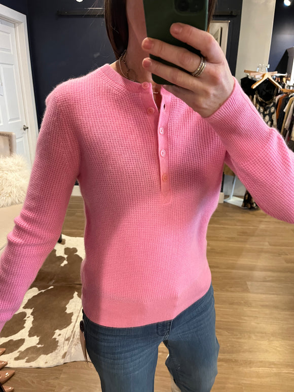 Cashmere Pink Waffle Henley