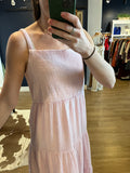 Pink Washed Gauze Midi Dress