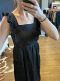 Black Ruffle Strap Maxi