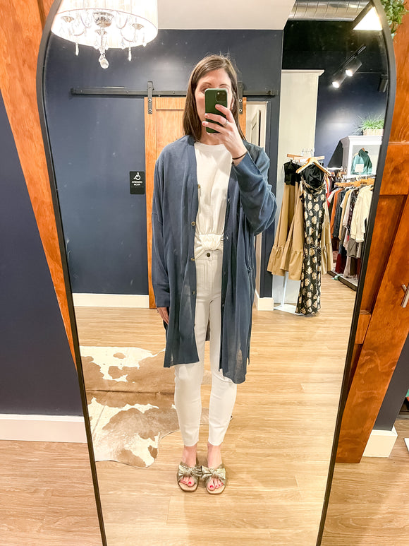 Dusty Blue Featherweight Slouch Cardi