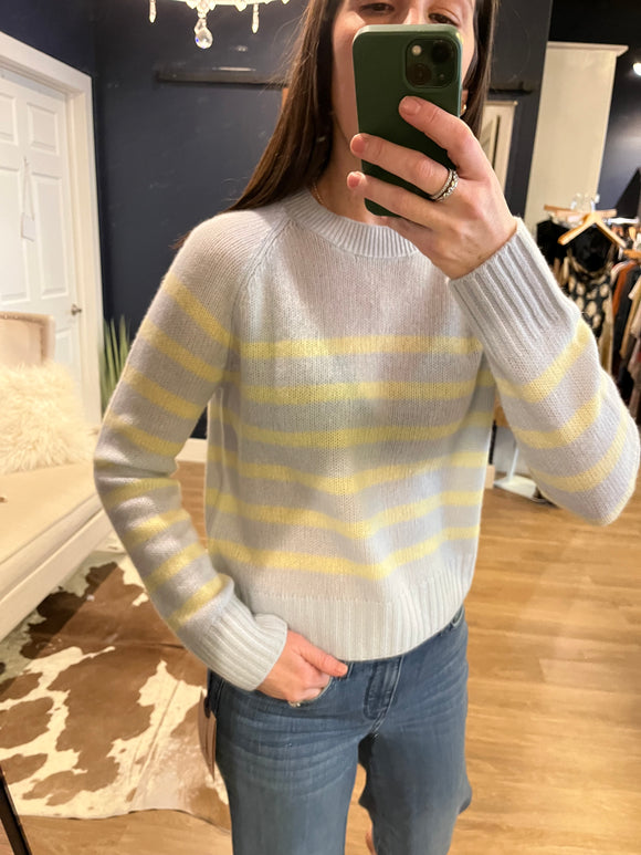Blue & Neon Striped Cashmere Sweater