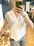 White Crossover Soft Knit Sleeveless Top