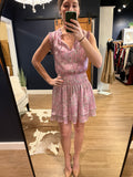 Pink Multi Spot Elastic Waist Dress