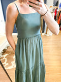 Green Gauze Maxi Dress
